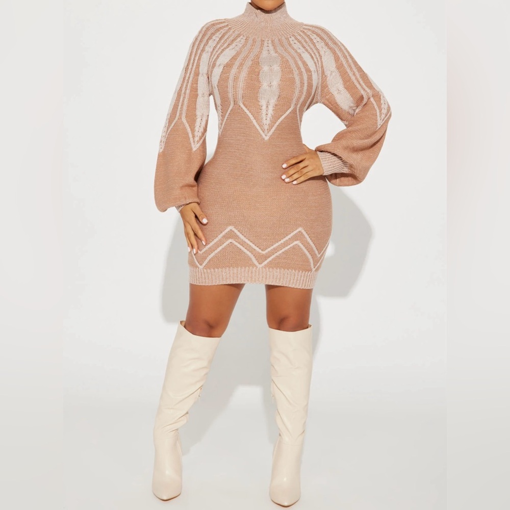 💋 Mock-neck Sweater Mini Dress 💋